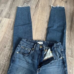 Good American Blue Skinny Jeans with Contrast Stitching
